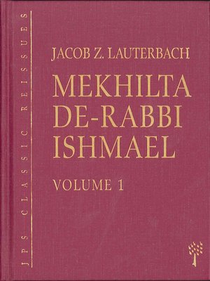 cover image of Mekhilta de-Rabbi Ishmael